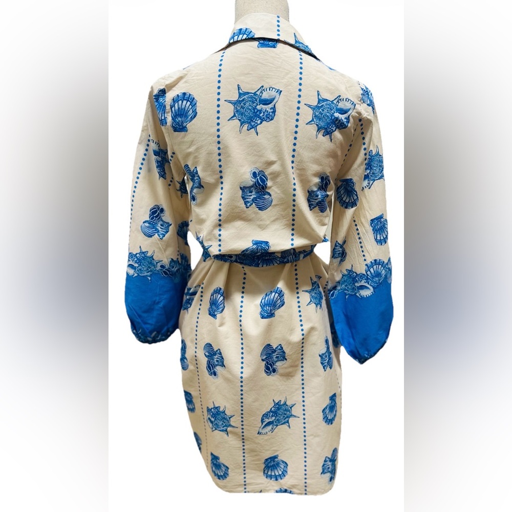 Tuckernuck’s CELINA MOON Seashell Dress S Midi Beach Resort Luxury Vacation - Picture 5 of 13